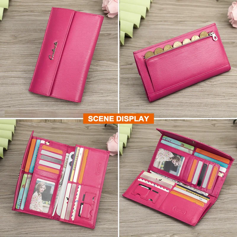New Fashion Trend Flip Long Multi Functional Handbag Leather Women's Wallet Women Leather High-end Pure Cowhide Wallets Card Bag