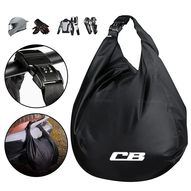 Borsa per casco moto impermeabile portatile per Honda CB 599 600F CB 400 500 CB919 CB 125 R CB 190R 250R CB1000R grande capacità