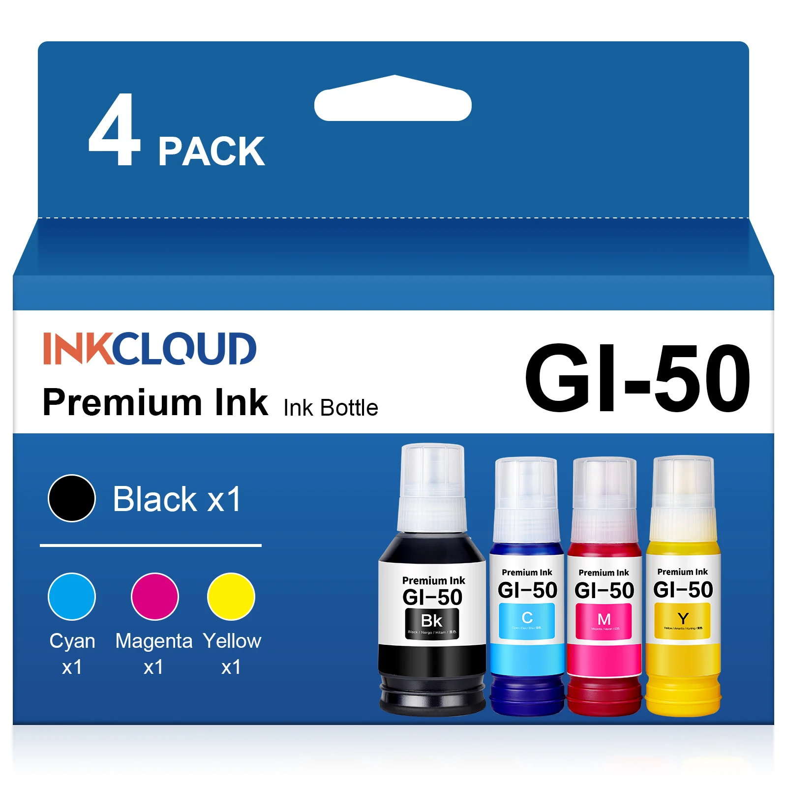INKCLOUD GI-50 GI-51 Inchiostro Compatibile per Canon GI51 GI50 per G5050 G6050 G7050 GM2050 GM4050 G2570 G1520 G1560 G2520 G2560 G3520