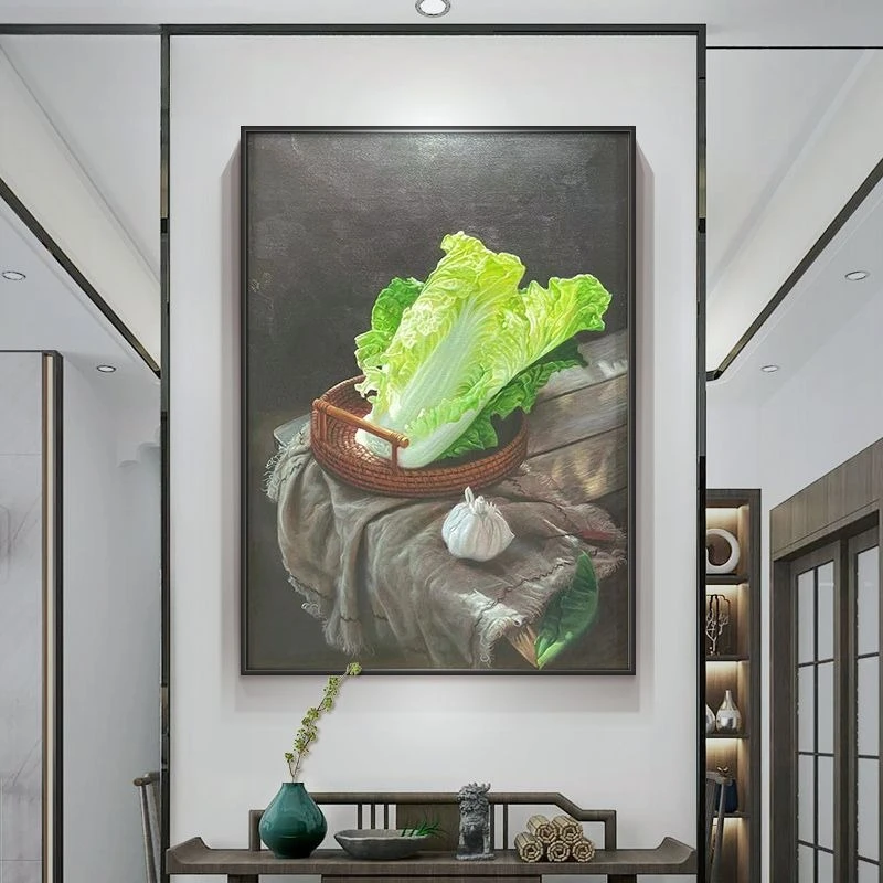 Realistic oil painting Plant hanging painting Living room decorative painting Hand painted still life