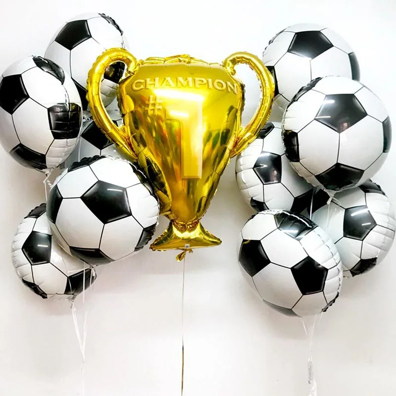 Golden Trophy 18inch Football Star Foil Balloons Boy Man Birthday Party Decor Sports Games Air Balls Globos Baby Shower Supplies