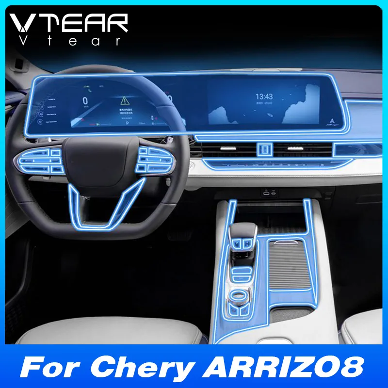 

Vtear Car Interior Inner Center Console TPU Cover Decoration Windows Adjust Stickers Accessories Parts For Chery ARRIZO 8 2024