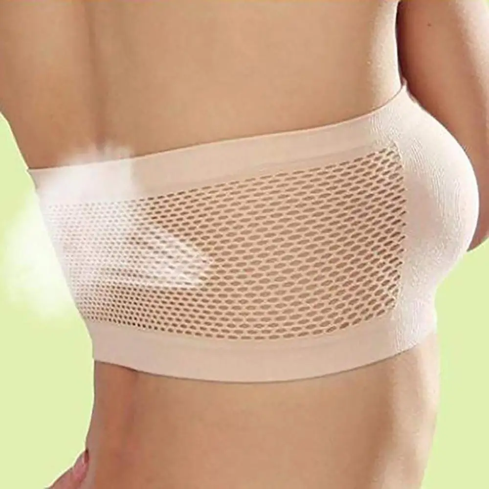 Invisible Sports Push Up Bra Solid Color Women Breathable Strapless Hollow Back Bra Sport Tube Top Seamless Chest Wrap Underwear image 4