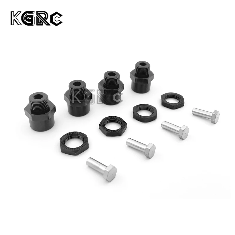 

4PCS Aluminum Alloy 12mm to 17mm Wheel Hex Hub Adapter Extension Conversion Nuts for 1/10 RC Car Upgrade 1/8 Tires