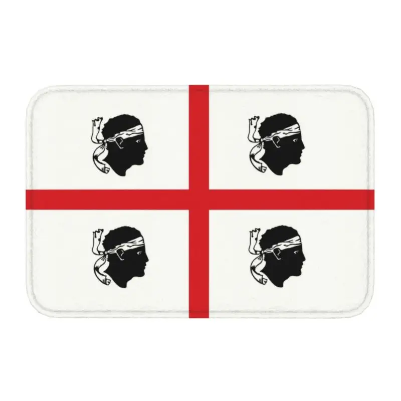 Flag Of Sardinia Front Door Mat Anti-Slip Indoor Absorbent Italy Sardegna Doormat Floor Bathroom Entrance Rug Carpet