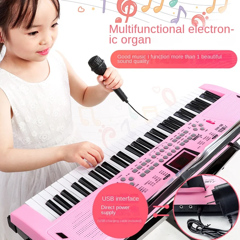 Baby Childrens Electronic Organ Midi Controller 68cm Piano Musical Keyboard Music Toy Controlador Midi Organ Keyboard AA50EO