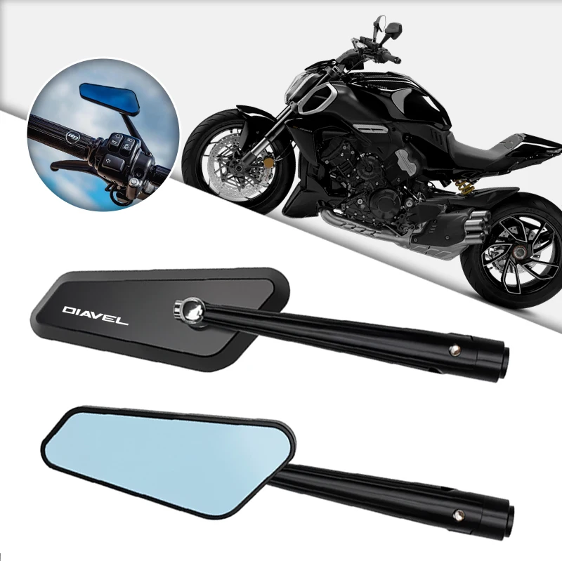 CNC Aluminum Motorcycle Rear View Mirror Side Wing Rearview Reflector Mount For Diavel 14 Monster 821 1200 1200S 821 797