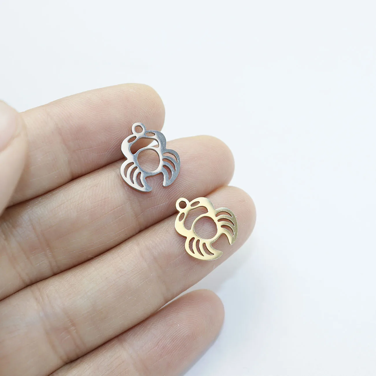 

10pcs Stainless Steel Crab Charms DIY Fashion Jewelry Accessory Necklace Hand Making High Quality Vacuum Plated WaterProof