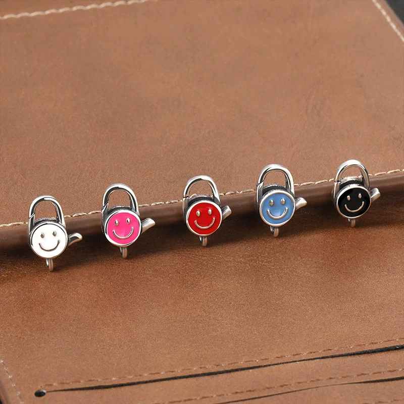 925 sterling silver colorful smiling lobster button men's and women's chain handmade DIY accessory connection button spring