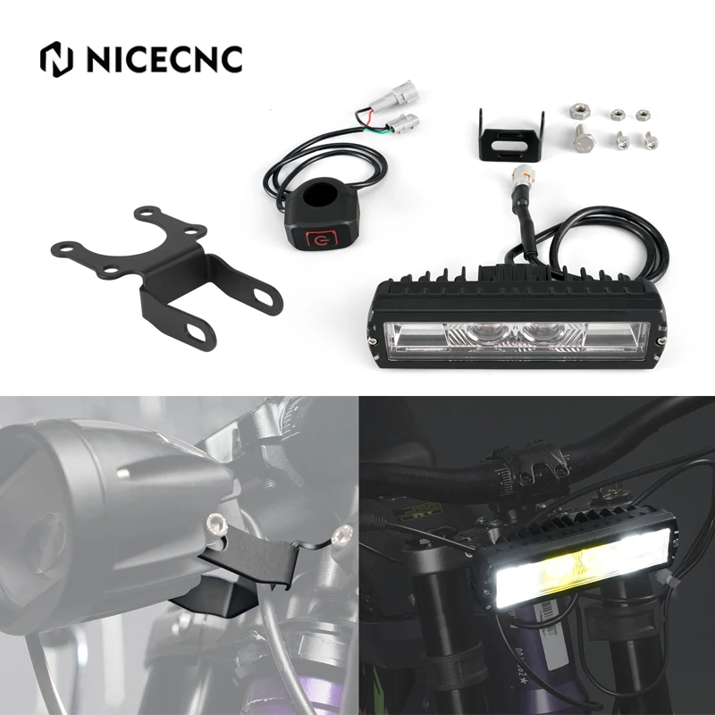 

NICECNC For Surron Light Bee X S L1E Plug & Play LED Headlight Light Switch With Bracket For Segway X160 X260 Electric Dirt Bike