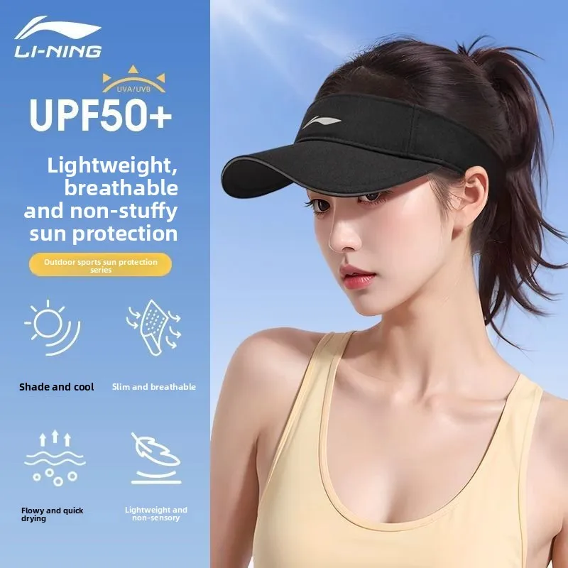 

Li-Ning Women's Summer New Style Airy Top Hat, Unisex Outdoor Tennis Cap, Sunscreen Sunshade Sports Hat