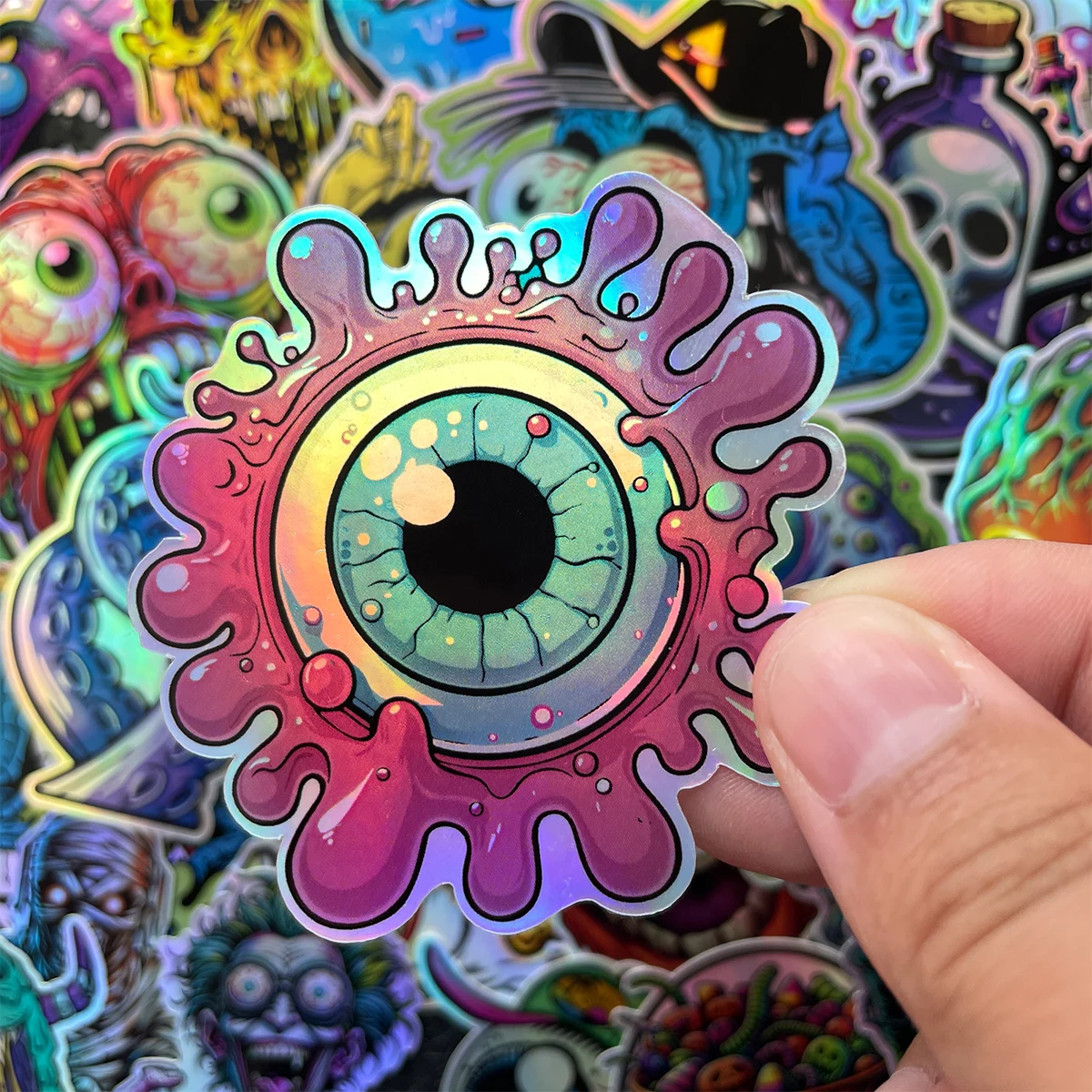 43 قطعة لكل مجموعة من شارات الدراجات النارية من سلسلة Monster Laser لخوذة الزجاج الأمامي لخزان الوقود وإكسسوارات الهالوين