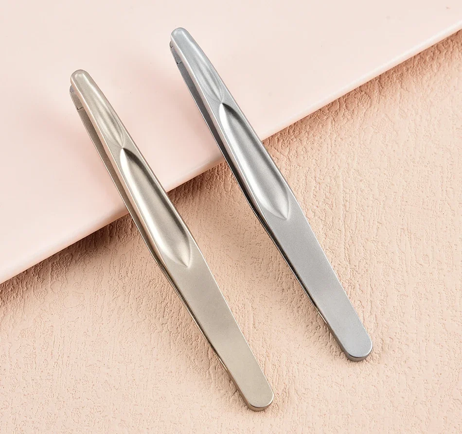 1 個プロフェッショナルピンチ防止ひげピンセットステンレス鋼眉毛ピンセット - にきびにきび正確な髪 & つけまつげ