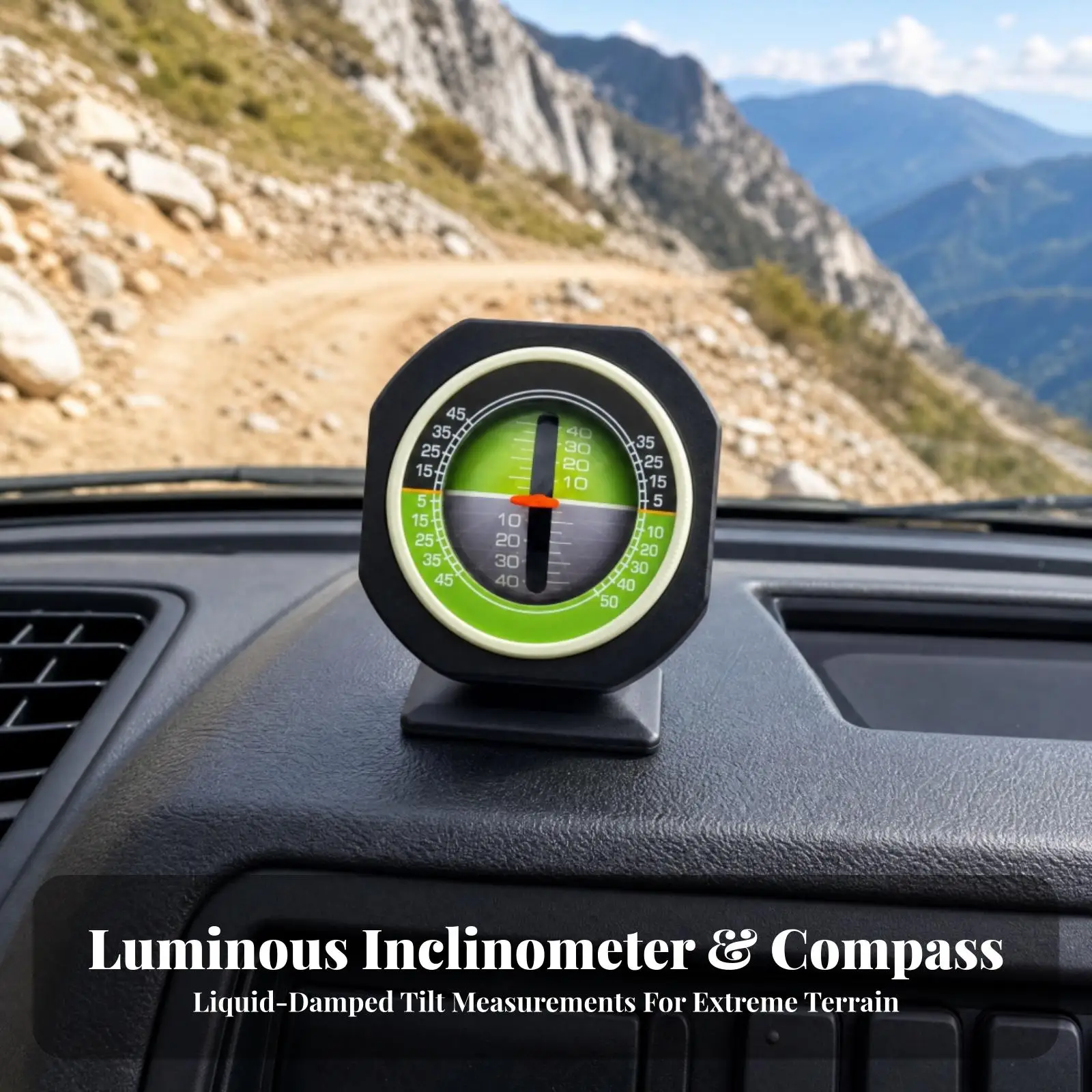 Car Slope Gauge for Trail Driving with High Accuracy Tilt Measurement and Low Profile Mounting Design 4
