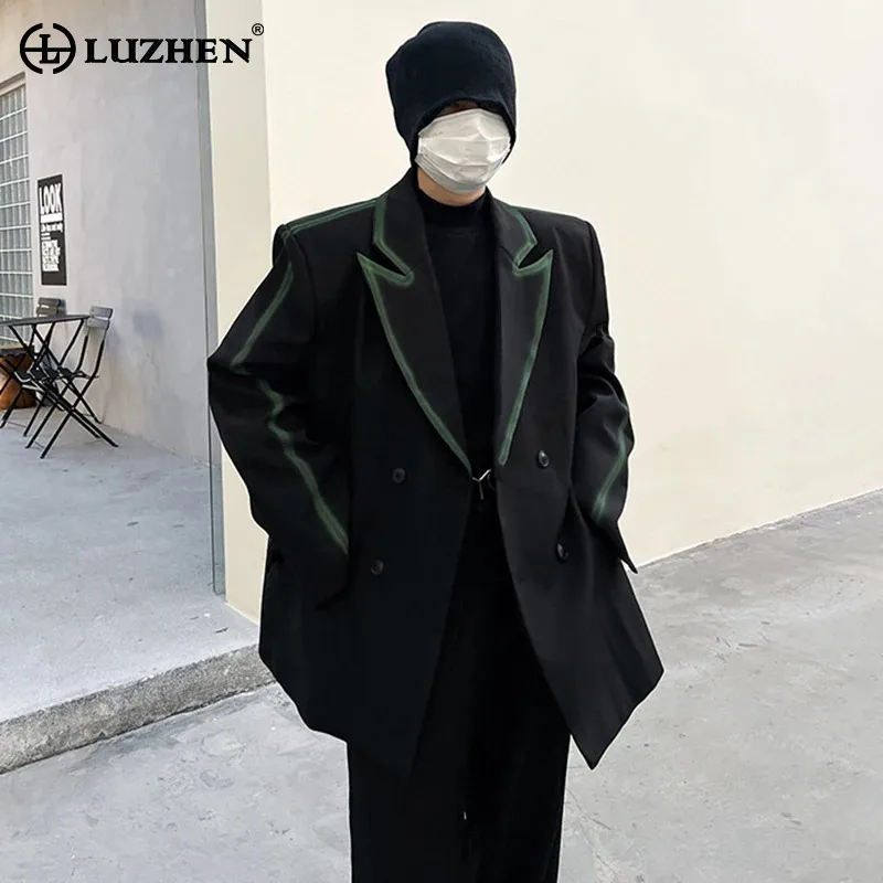 

LUZHEN осень индивидуальный дизайн модный уличный костюм куртки Мужская мода 2024 оригинальный блейзер пальто элегантный свободный LZ4833
