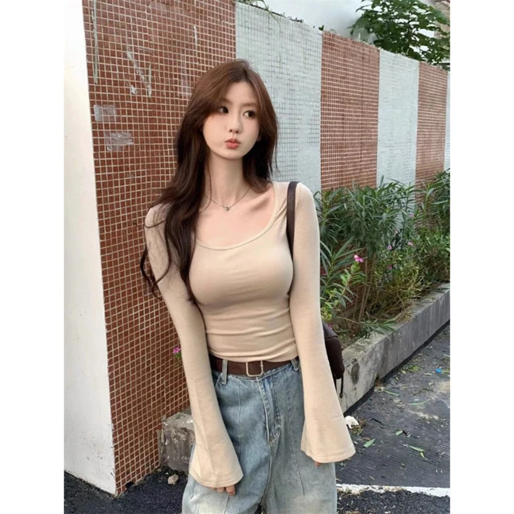 ฤดูใบไม้ร่วงชุดลําลองแขนยาวลําลองผู้หญิง \\\\\\\'s Top ความยืดหยุ่นปานกลางผ้าโพลีเอสเตอร์ความยาวปกติเสื้อผ้า