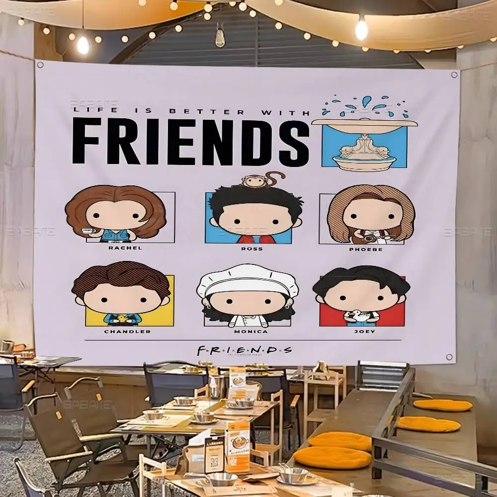 Classic F-Friends Series TV Small Size Cheerleading Banner Hand Pulled Flag Outdoor Atmosphere Flags