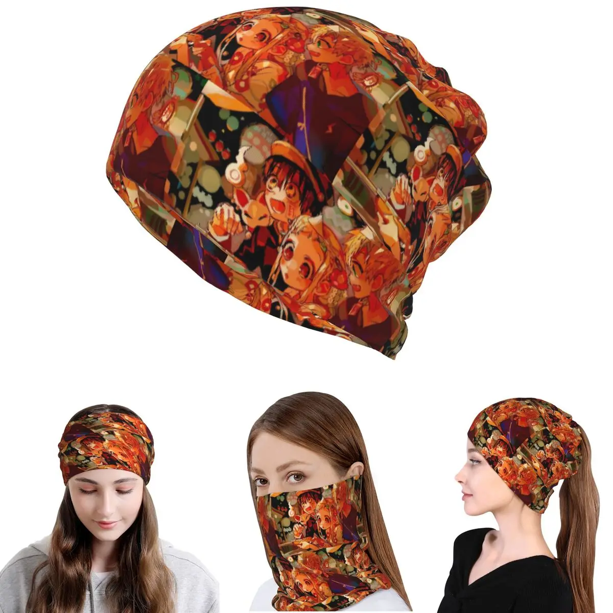 

Toilet Bound Hanako Kun Anime Bandana Neck Cover Wrap Mask Scarf Warm Headwear Beanies Hat Unisex Adult All Season