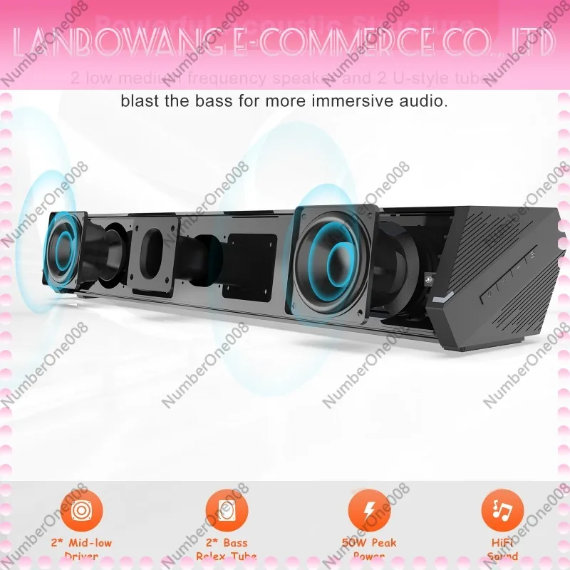 40W Soundbar Wireless Bluetooth Speaker Bar Home Theater Sound System for TV Projector