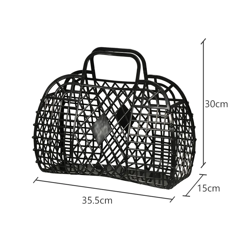 Hollow Model Plastic Vegetable Basket Handbag Jewelry Basket Shopping Storage Bathroom Basket Fruit Vegetable Toys Sundries Bag