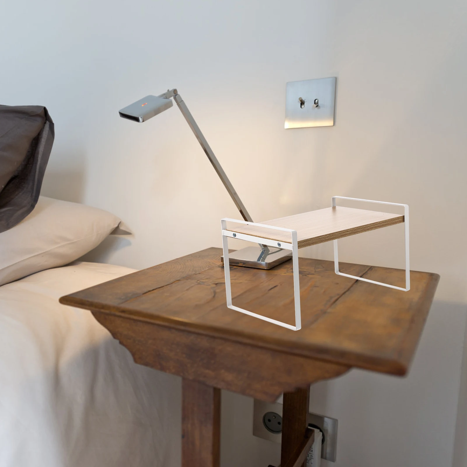 

Iron Desk Organizer Storage Rack for Books Magazines Office Stationery Wrought Iron Bookshelf Bedroom Home Storage Holder