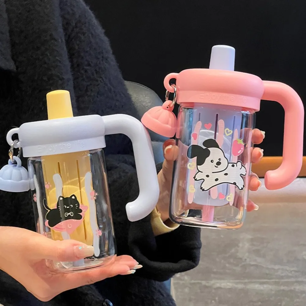 

Portable 580ml Straw Cup Glass Leakproof Water Bottle BPA-Free Cool Sports Bottle for Fitness Outdoor
