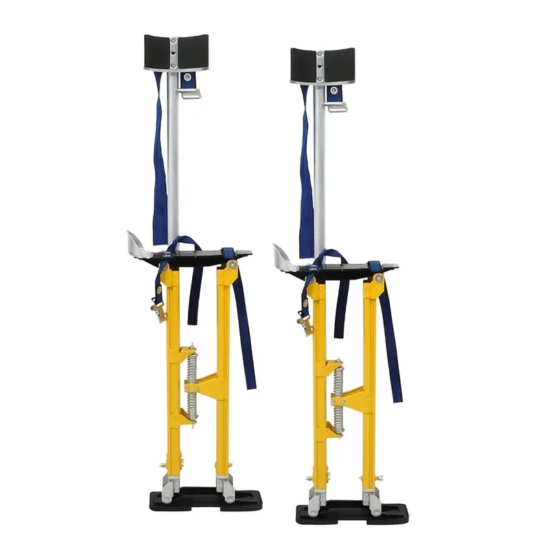 24-40 Inch Yellow Aluminum Drywall Stilts Adjustable Tool for Painting Cleaning Industrial Design Style Graphic Design
