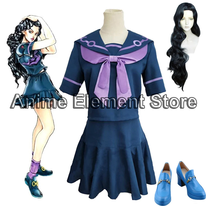 

JoJo's Bizarre Adventure Cosplay Costume Yukako Yamagishi Uniform Women Dress Sailor Suits JOJO Outfits Full Set Halloween