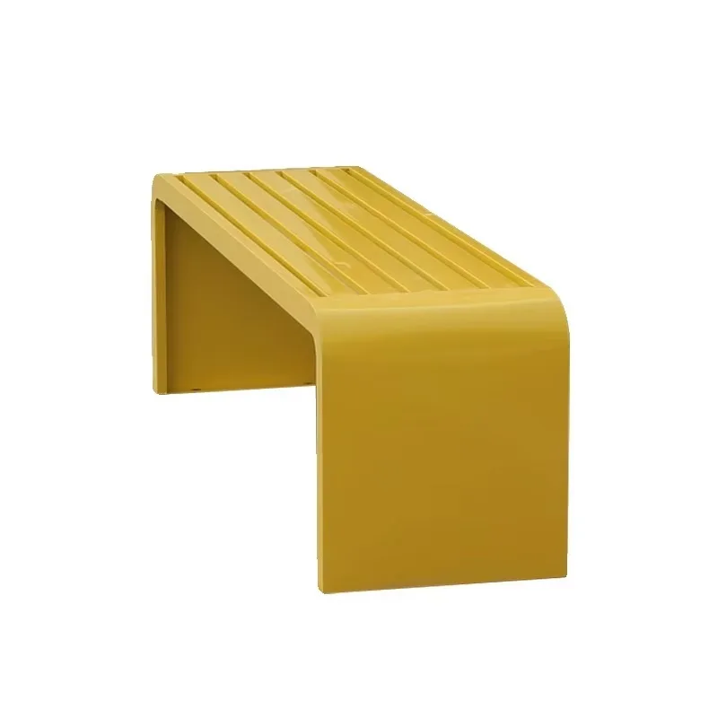 كرسي حديقة معدني مربع خارجي مربع من الفولاذ المقاوم للصدأ حديث للاستخدام في فناء المجتمع ومركز التسوق في المستشفى والفناء المدرسي