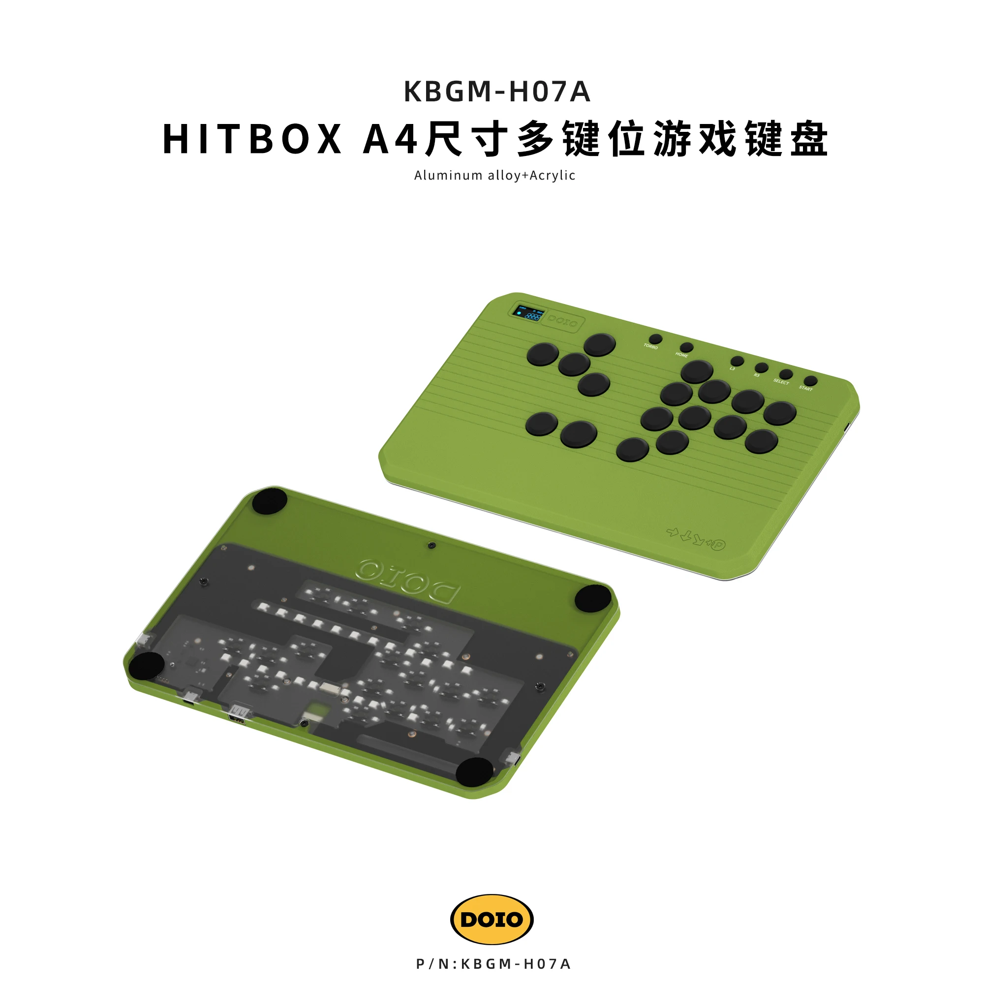 Imagem -06 - Doio Hitbox-liga de Alumínio Teclado Mecânico Multi-teclas Gaming Keyboard Pbt Tipo-c Oled Personalizado para Ps5 Switch Kbgm-h07a