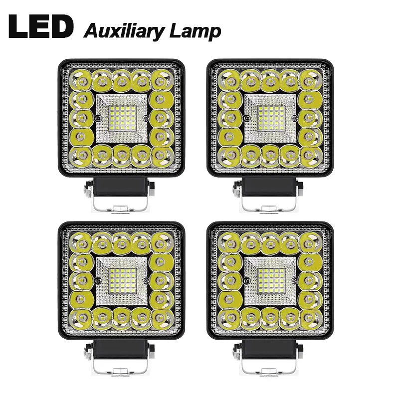 

12v LED Work Light High Quality LED Spotlight 123W 4inch Square Round Lamp For Auto Truck Off Road Car Lights LED Headlights