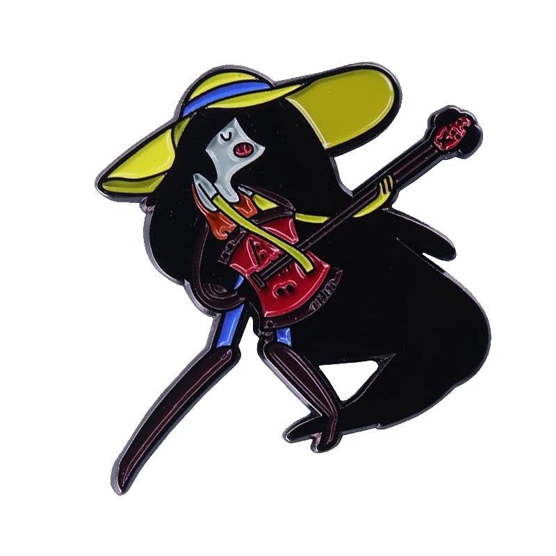 Tocando hacha bajo Marceline la reina vampiro esmalte Pin aventuras dibujos animados guitarra solo broche
