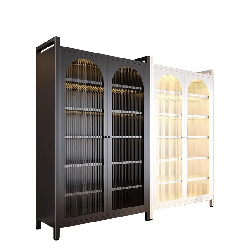 Steel Wrought Iron Storage Cabinet for Balcony Noise Free Reliable Performance Smooth Surface Adjustable Feet Anti-Tip Design