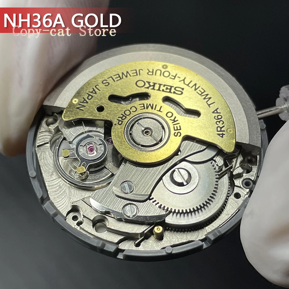 

Модифицированный NH36A/4R36A с золотой наклейкой/паратом ротора, оригинальный японский автоматический механический механизм, высокоточные замены