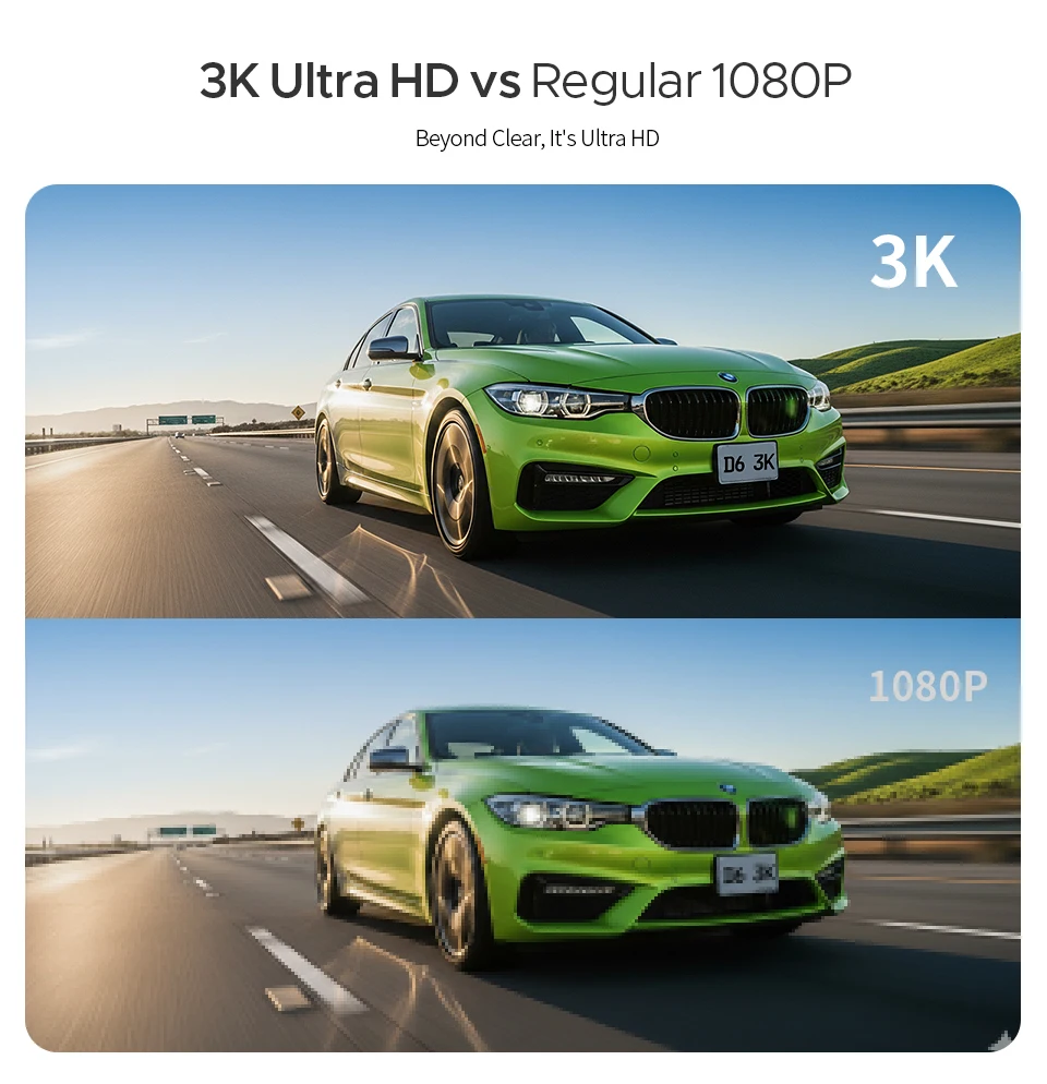 KAWA داش كام مسجل فيديو D6 3K كاميرا سيارة ، جهاز تسجيل فيديو رقمي للسيارات التحكم الصوتي داش كاميرا السيارات ، كاميرا داشكام للرؤية الليلية 2025 جديد