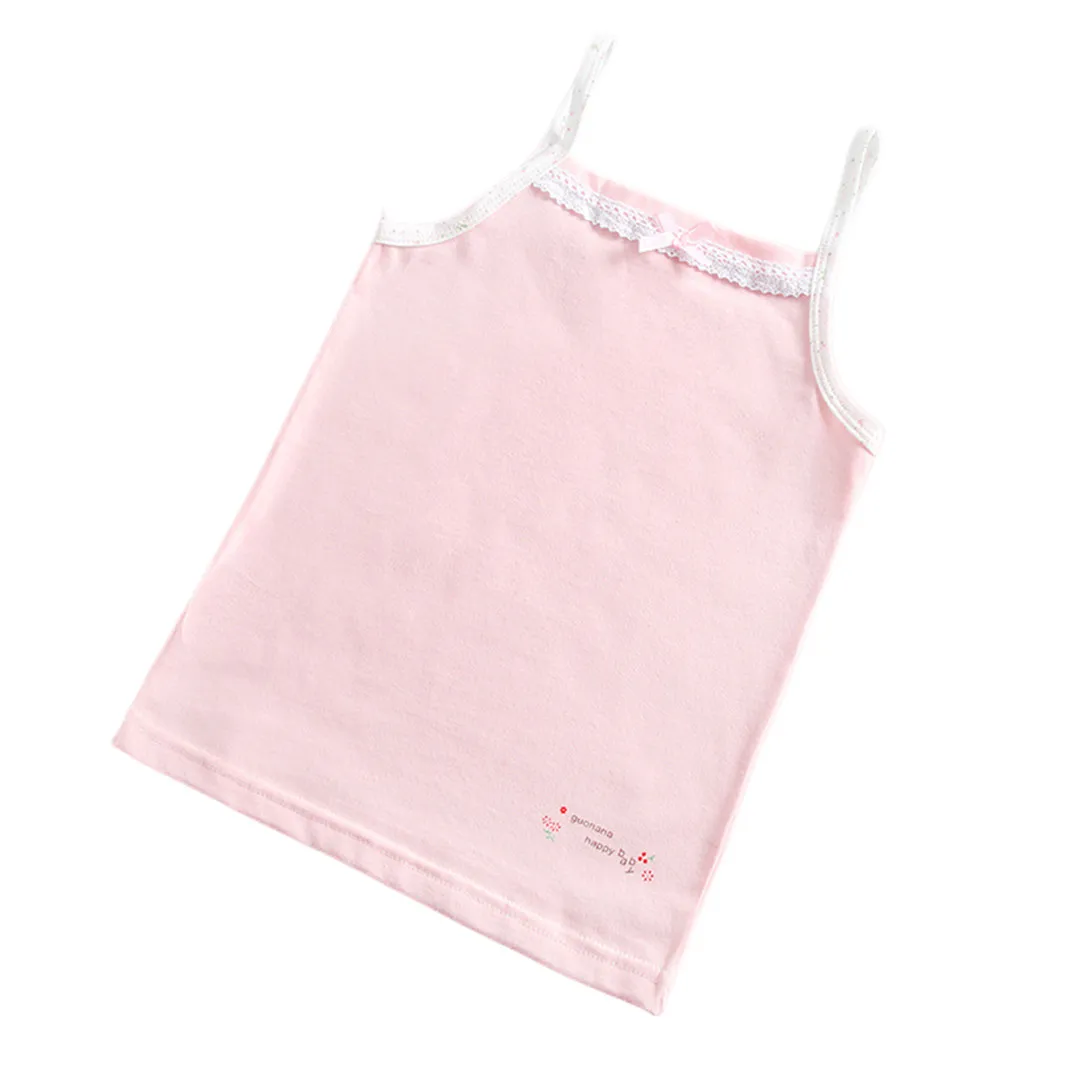 3 teile/los Mädchen Singlet Unterwäsche Tank Nette Design Unterhemden Baumwolle Tank Bogen Tops für Baby Mädchen Größe 100-150 atmungsaktive Tops – Detail 7