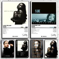 Pop Singer S_Sade Classic Album Poster Decorative Wall Art Stickers Mural Photo Print for Home Living Room Hallway Decor