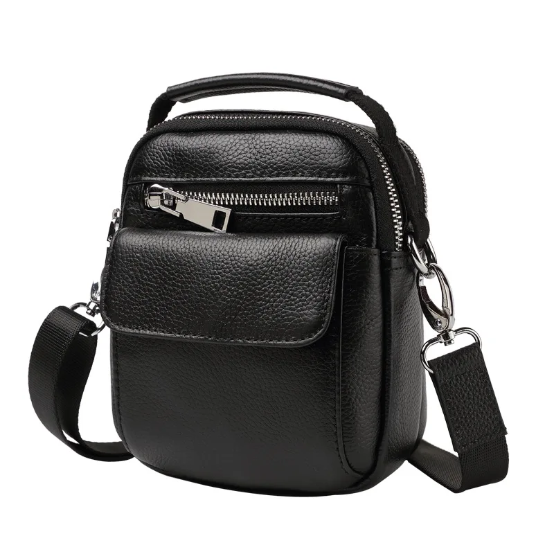 Men's Genuine Messenger Luxury Man Leather Men Bag Shoulder Mini Casual Crossbody Fashion Small Backpack Student Porte Document
