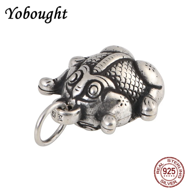 

990-футовый серебряный 3D стереоскопический золотой кулон в виде жабы, ретро-дизайн, двусторонний кулон в виде маленького животного, счастливый подарок для мужчин и женщин