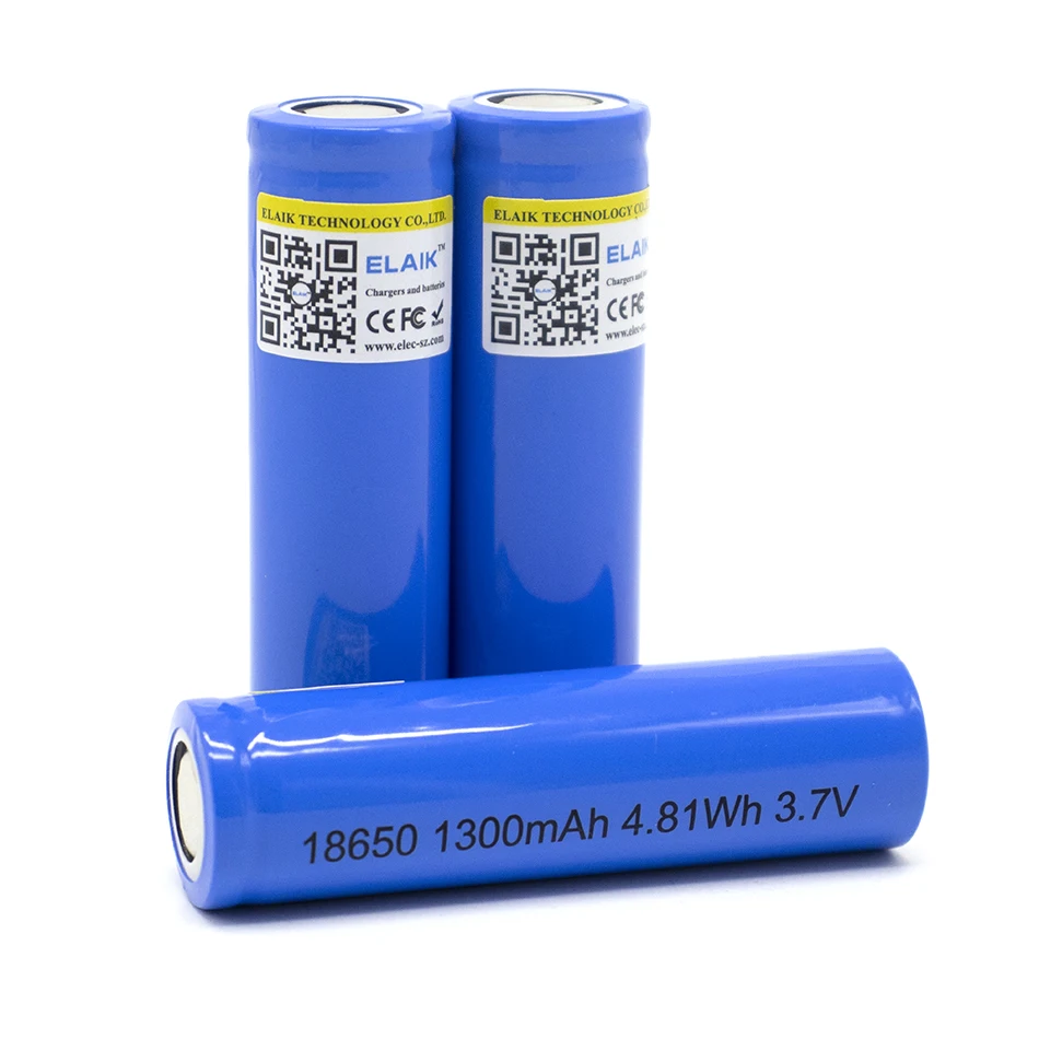 6PCS 18650 1300 mah lithium battery 3.7 V strong light flashlight rechargeable battery