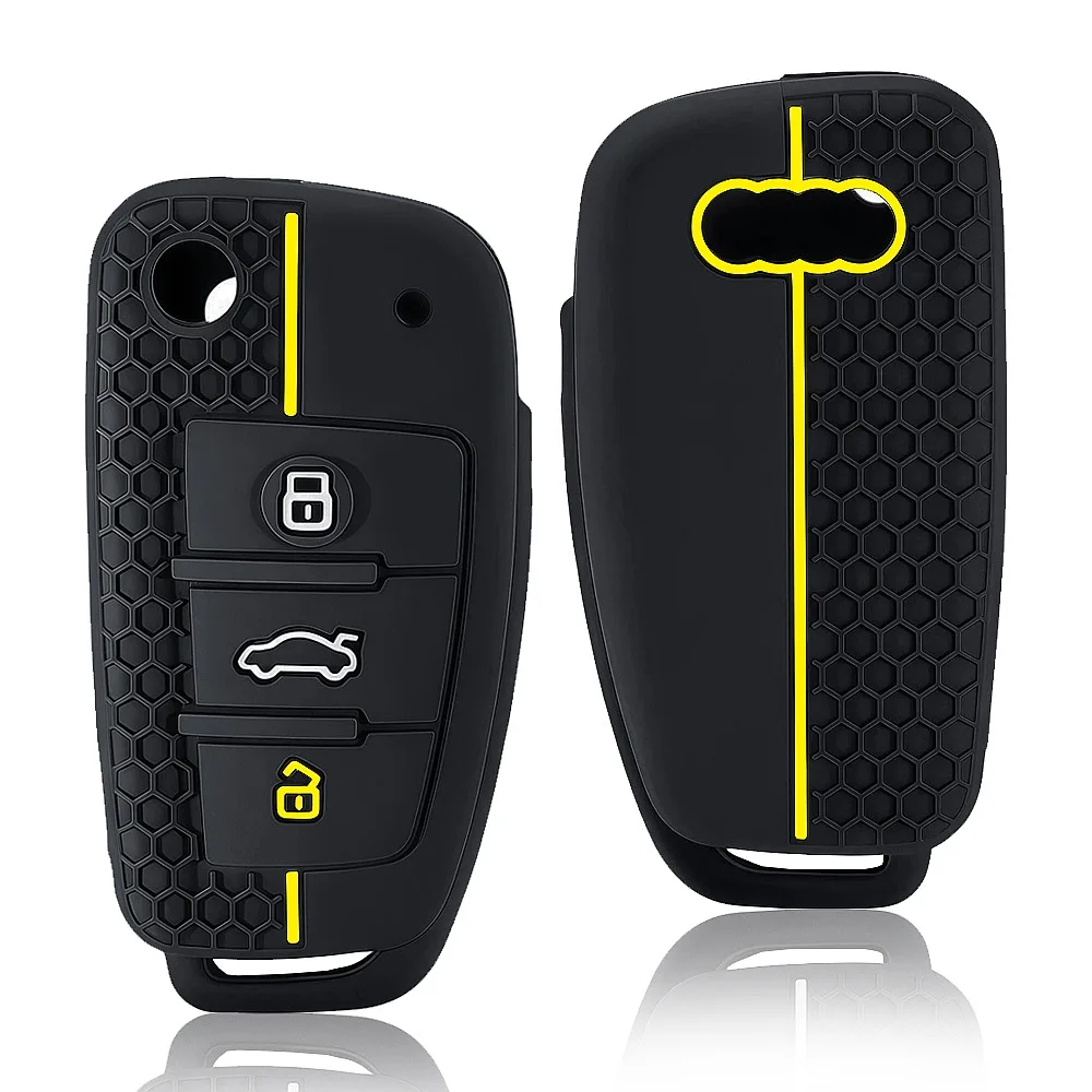 New Hot 3 Button Silicone Key Case Cover Shell for Audi A4 B7 A6 C6 4f 8v A3 8p A1 A3 Accessories Auto Remote Key Holder Jacket