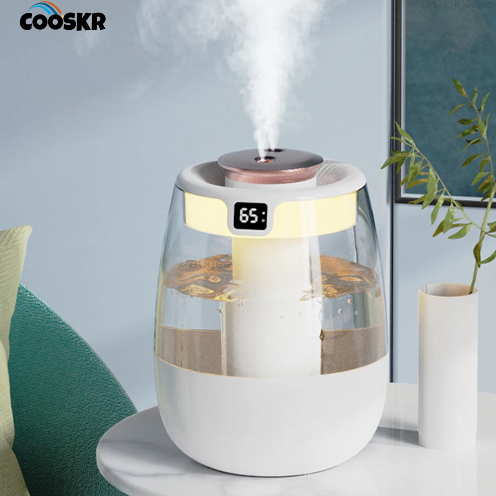 Nawilżacz powietrza Profesjonalny nawilżacz powietrza o dużej pojemności z podwójnym portem natryskowym Cool Mist Maker do domowego biura Wyciszony nawilżacz powietrza na biurko