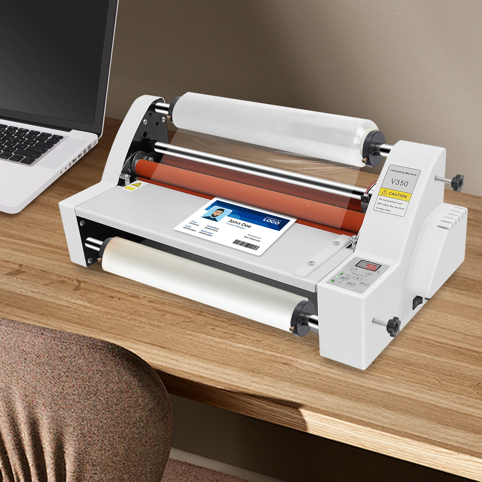 

V350 Hot Cold Roll Laminator Single-sided&double-sided 110V Hot Cold Roll Laminator Electronic Temperature Control