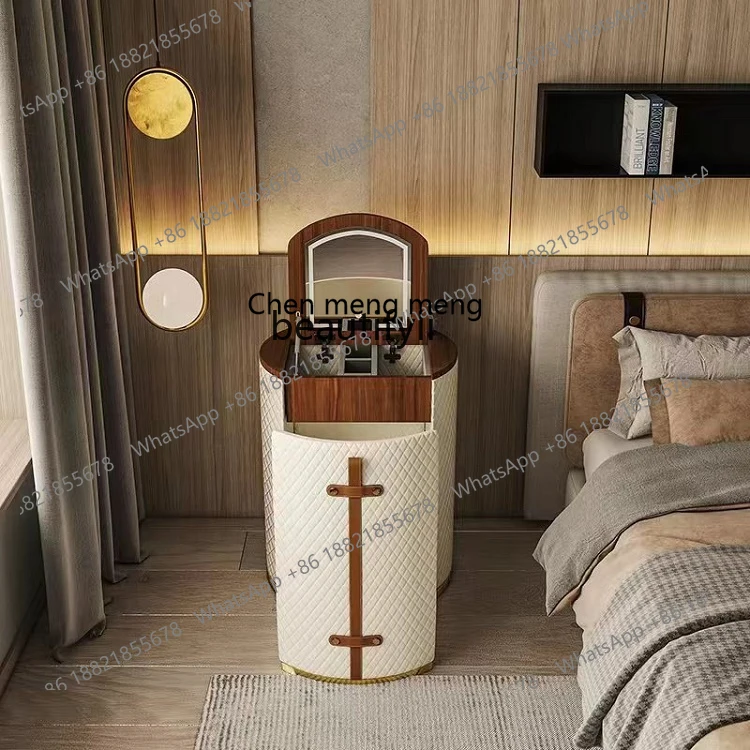 X Simple Dressing Table Bedroom Flip round 60cm Makeup Table Small Apartment Dresser Bedside Table Integrated