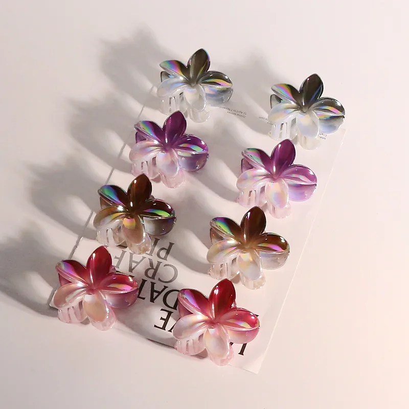 2 шт., винтажная заколка для волос с градиентом и цветком Баухинии, заколка для волос, коготь, зажим в виде краба, заколка для девочек и женщин, акриловые аксессуары, головные уборы