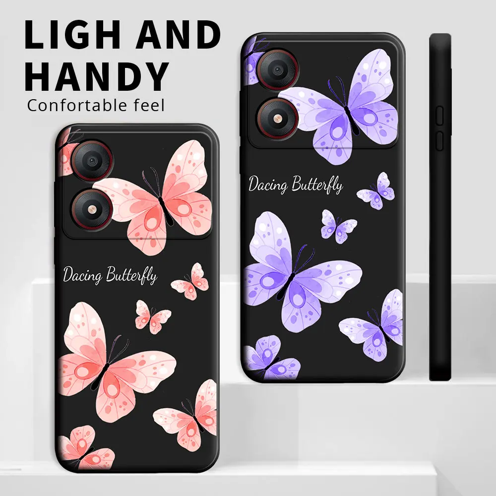 For ZTE Blade A34 A54 4G Case Soft Silicone TPU New Butterfly Floral Fashion Style Phone Case For ZTE A34 A54 A 54 4G Back Cover