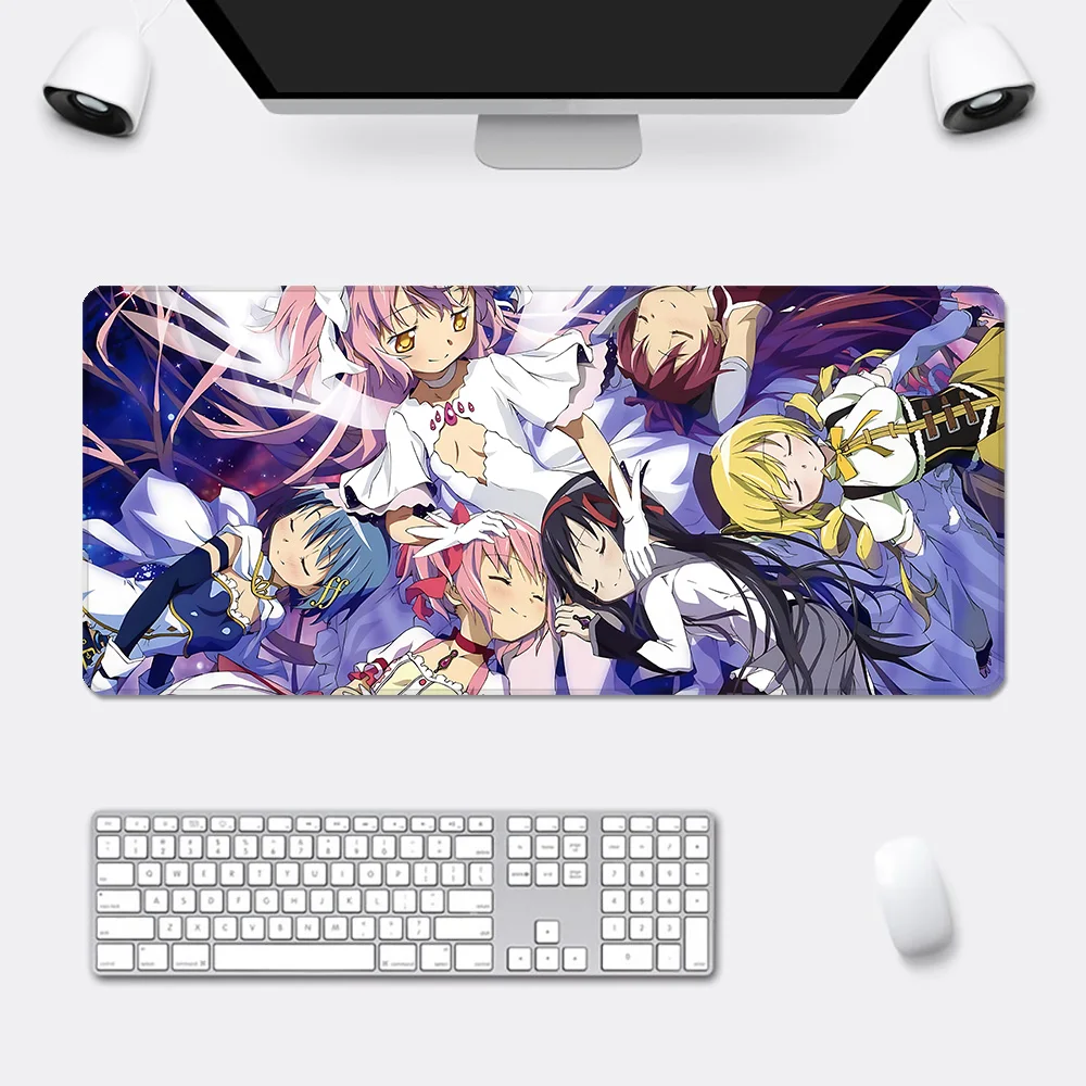 Puella Magi Madoka Magica Mousepad HD Printing Computer Gamers Locking Edge Non-slip Mouse Pad XXL90x40cm Keyboard PC Desk Pad