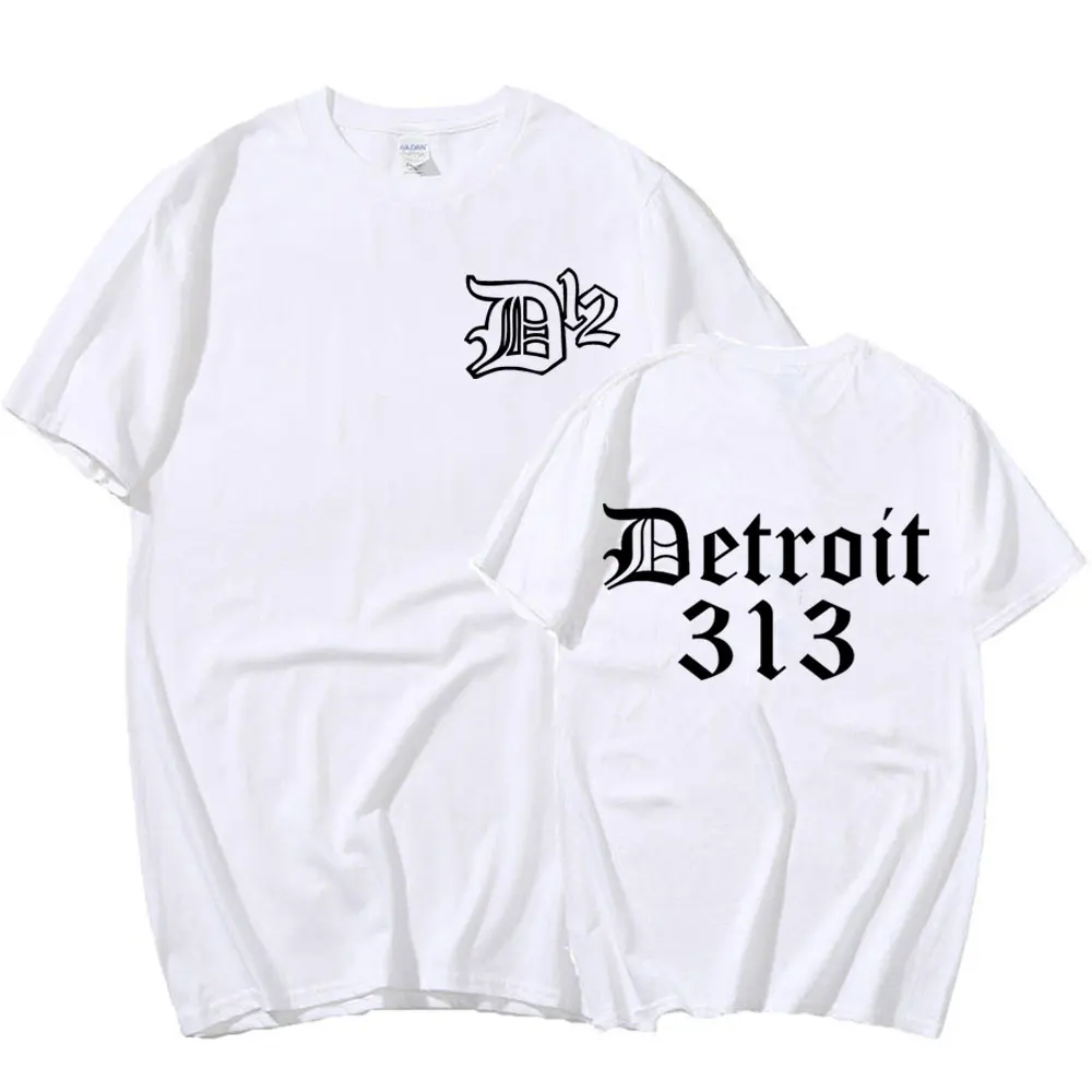 D12 Band Rapper Eminem Tshirt Detroit Michigan 313 Print TShirt Men Women Fashion Casual Cotton Tshirt Oversized Tops Streetwear