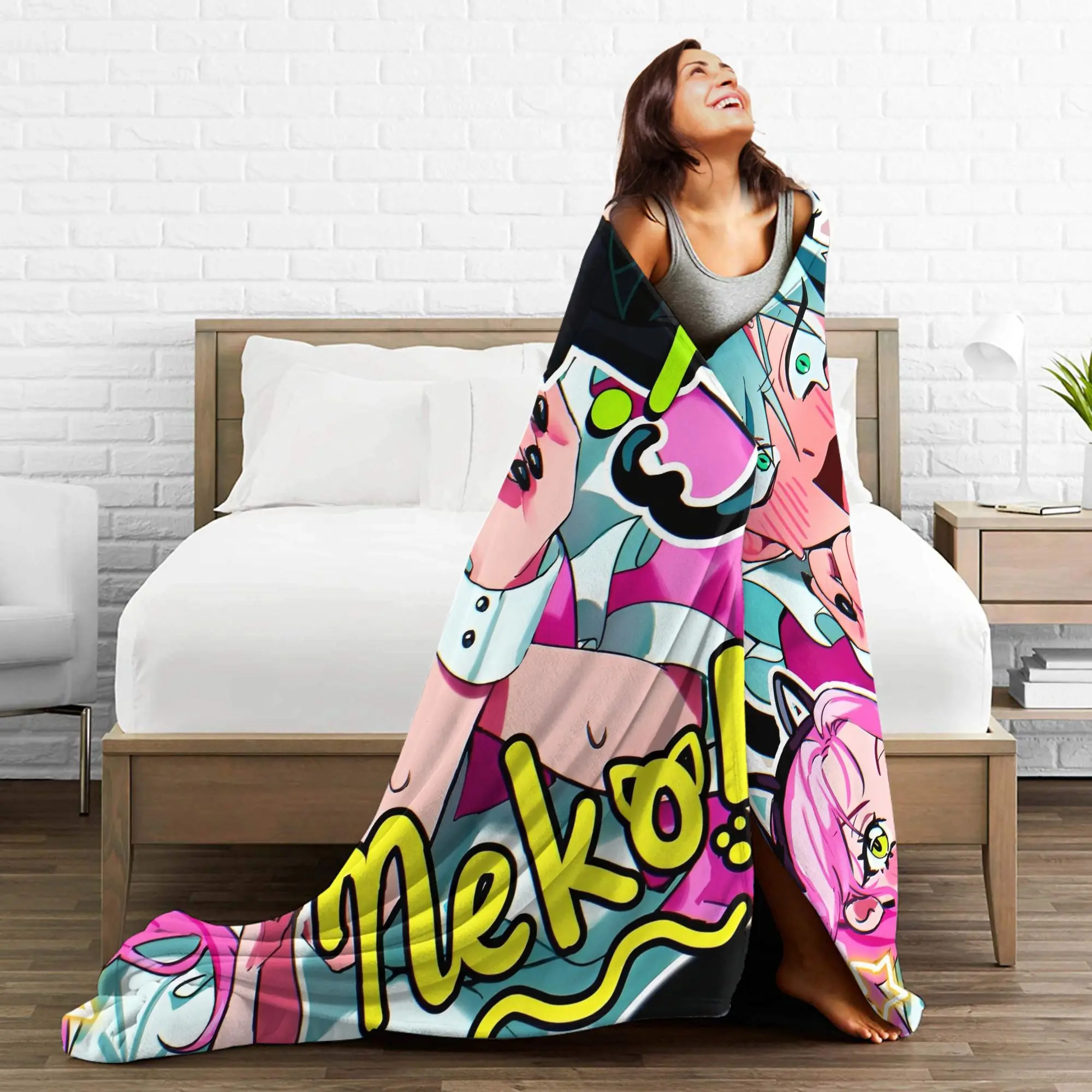 أنيمي الغريبة المرحلة بطانية دافئة السفر مكتب أفخم رمي بطانية الشارع الاتجاه في الهواء الطلق الفانيلا المفرش أريكة غطاء سرير #4