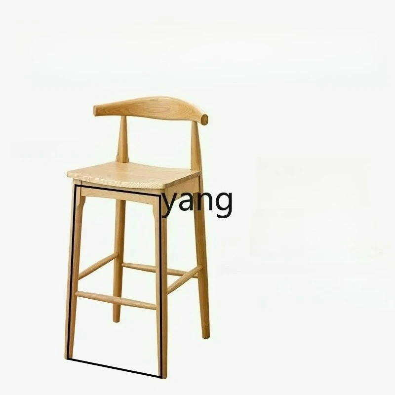 LTT all solid wood bar chair home backrest bar chair simple bar stool high stool